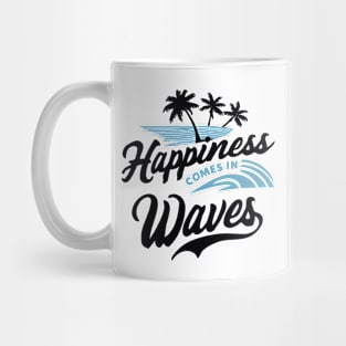 Happiness Comes In Waves, Vintage Surfer LIfe Mug